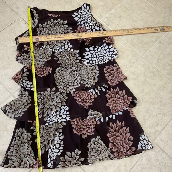 SL Fashions Layered Mini fairy Core Dress women’s Size 16 floral browns & lined - Picture 6 of 12